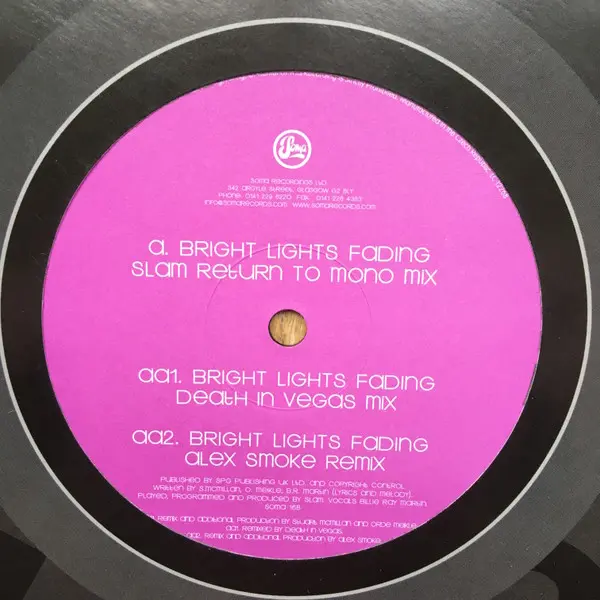 Slam Featuring Billie Ray Martin - Bright Lights Fading (Death In Vegas And Alex Smoke Remixes), Electronic, Downtempo, Tech 