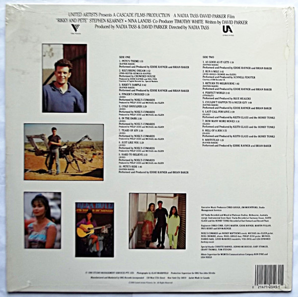 Various - Rikky And Pete (Original Soundtrack), Folk, World, & Country, Pop, Rock, Pop Rock, 1988 - DRG Records, US, Vinyl 1x
