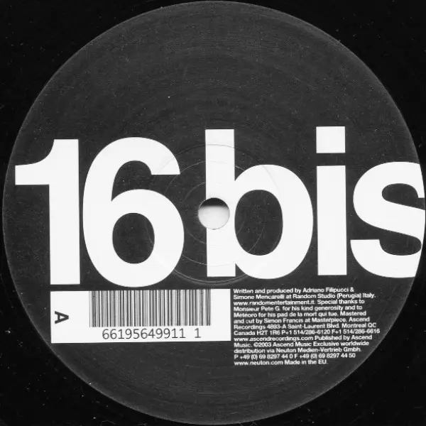 Quartz - Escape From PG EP (Biscornuto Remixes), Electronic, Techno, 2003 - Ascend Recordings, Canada, Vinyl 1x 12", EP