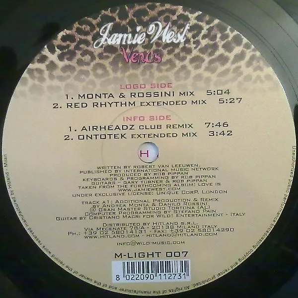 Album cover for Venus by Jamie West (4)