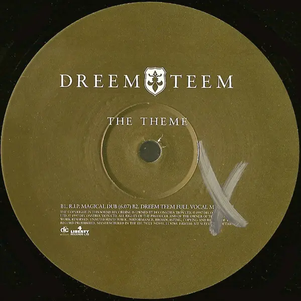 Dreem Teem - The Theme, Electronic, Speed Garage, UK Garage, 1997 - 4 Liberty Records Ltd, Deconstruction, UK, Vinyl 1x 12",