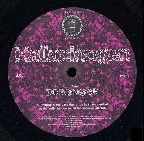 Hallucinogen - Deranger, Electronic, Goa Trance, 1996 - Twisted Records, UK, Vinyl 1x 12", 45 RPM