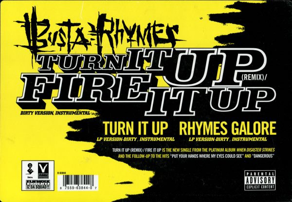 Busta Rhymes - Turn It Up (Remix) / Fire It Up, Hip Hop, 1998 - Elektra, Violator, US, Vinyl 1x 12"