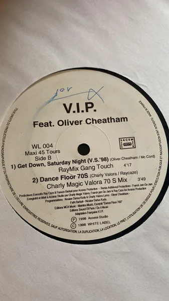 Album cover for Get Down, Saturday Night (V.S.' 98) by VIP (8) Feat. Oliver Cheatham