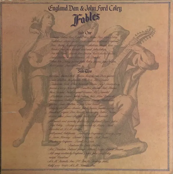 England Dan & John Ford Coley - Fables, Folk, World, & Country, Rock, Country Rock, Folk Rock, Soft Rock, A&M Records, US, Vi