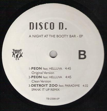 Disco D - A Night At The Booty Bar, Electronic, Hip Hop, Ghetto, 2003 - Tommy Boy, US, Vinyl 1x 12", Promo