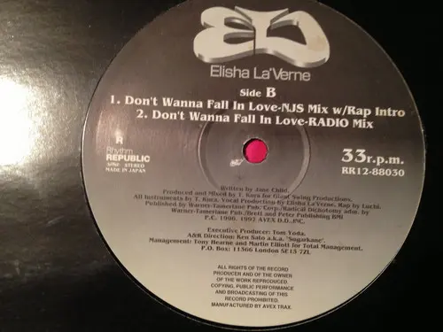 Elisha La'Verne - Say Yeah! / Don't Wanna Fall In Love, Hip Hop, RnB/Swing, 1997 - Rhythm Republic, Japan, Vinyl 1x 12"