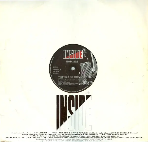 Mod 222 - Time Has No Time, Electronic, Italo House, 1990 - Inside (5), Italy, Vinyl 1x 12", 33 ⅓ RPM