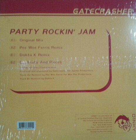 Gatecrasher - Party Rockin' Jam, Electronic, Hard House, 1997 - Dinky, Australia, Vinyl 1x 12"
