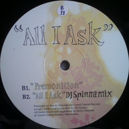 Rae & Christian - All I Ask, Electronic, Downtempo, Trip Hop, 1999 - Grand Central Records, UK, Vinyl 1x 12", 33 ⅓ RPM