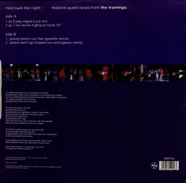 K.W.S. - Hold Back The Night - 1992 - Disco, Garage House - Network Records - Vinyl 1x 12", 33 ⅓ RPM
