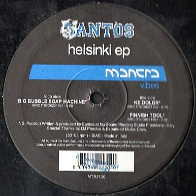 Album cover for Helsinki EP by Santos
