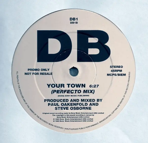 Deacon Blue - Your Town, Electronic, Progressive House, Trance, 1992 - Not On Label, UK, Vinyl 1x 12", 45 RPM, Promo, Stereo