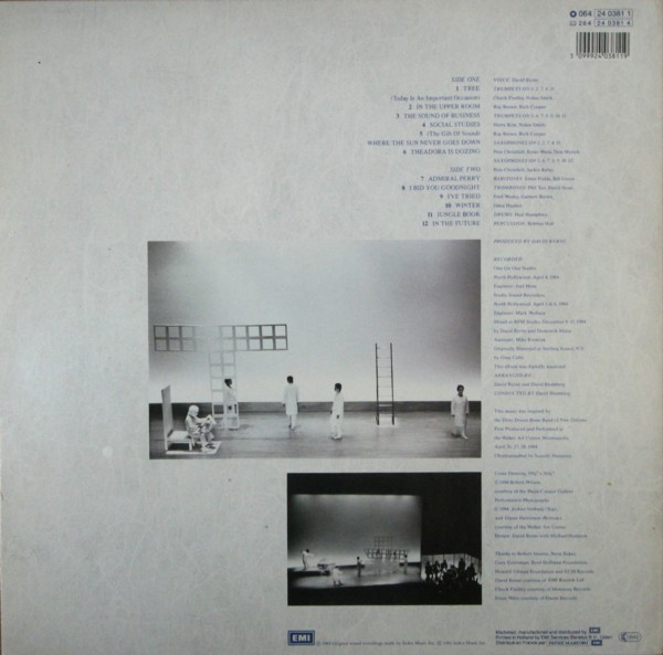 David Byrne - Music For The Knee Plays, Jazz, Rock, Avantgarde, Contemporary Jazz, 1985 - Zonophone, Europe, Vinyl 1x LP, Alb