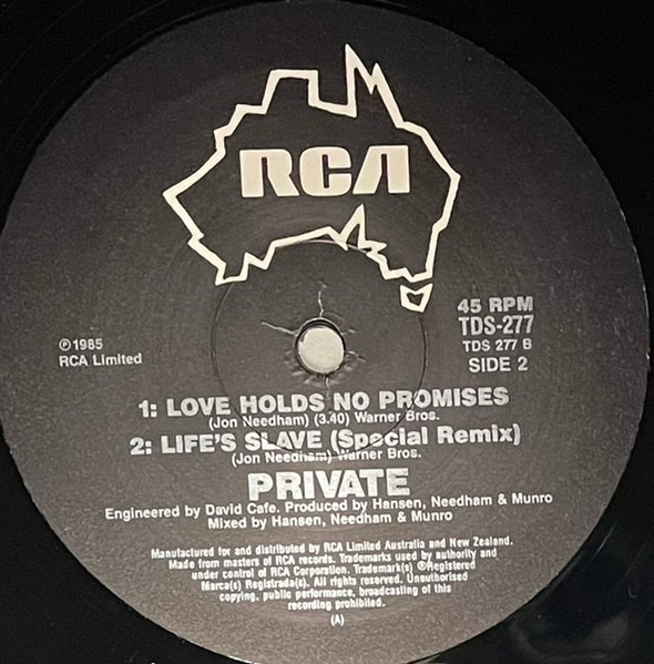 Private (2) - Like Her Daddy, Pop, 1985 - RCA, Australia & New Zealand, Vinyl 1x 12", 45 RPM, Maxi-Single