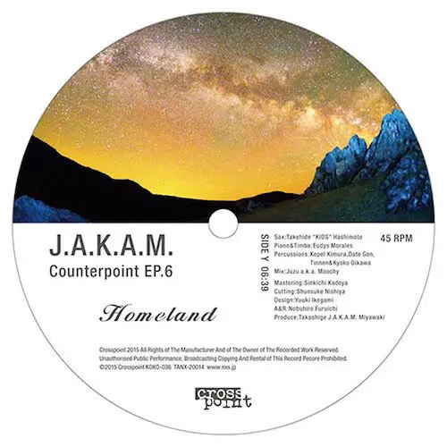 J.A.K.A.M. -  Counterpoint EP.6, Electronic, Folk, World, & Country, Deep House, 2015 - Crosspoint, T-Annex, Japan, Vinyl 1x 