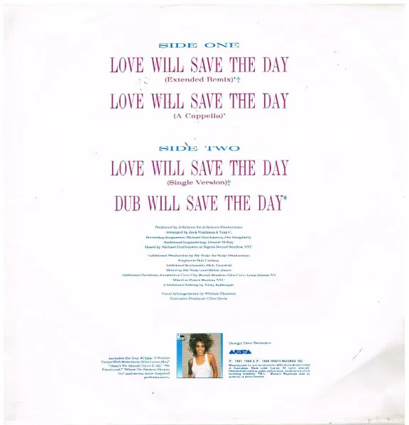 Album cover for Love Will Save The Day by Whitney Houston