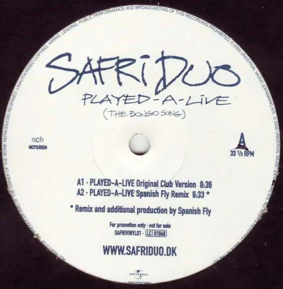 Safri Duo - Played-A-Live (The Bongo Song), Electronic, Hard House, Progressive House, Trance, 2000 - Universal, Europe, Viny