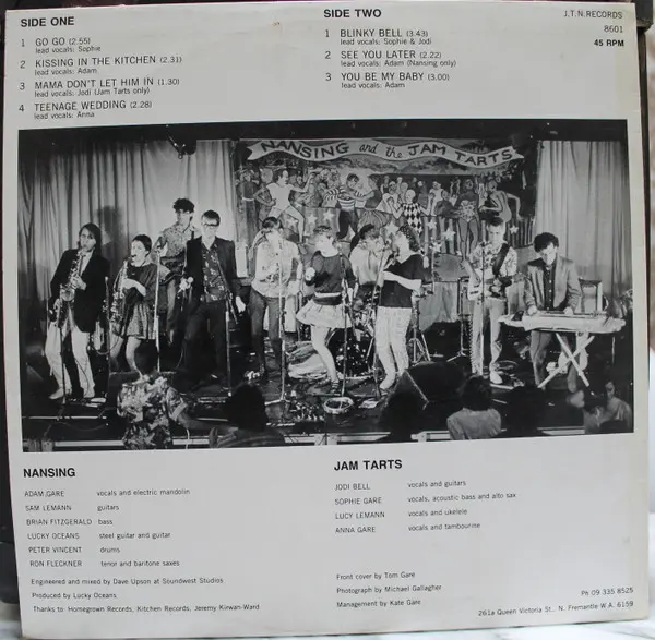 Nansing And Jam Tarts, The - Go Go Go, Pop, 1986 - JTN Records, Australia, Vinyl 1x 12", 45 RPM, Mini-Album
