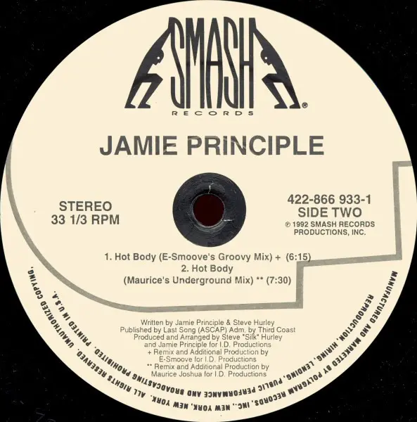 Jamie Principle - Hot Body, Electronic, House, 1992 - Smash Records, US, Vinyl 1x 12", 33 ⅓ RPM