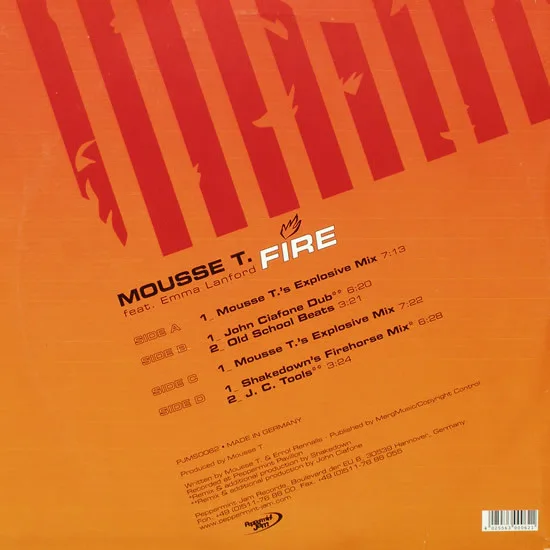 Album cover for Fire by Mousse T. Feat. Emma Lanford