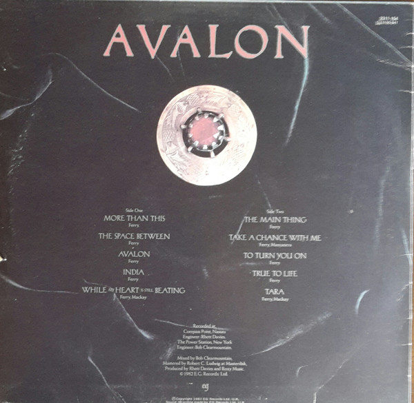 Roxy Music - Avalon, Pop, Rock, Art Rock, Pop Rock, 1982 - EG, Polydor, Australasia, Vinyl 1x LP, Album, Stereo