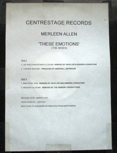 Album cover for These Emotions by Merleen Allen