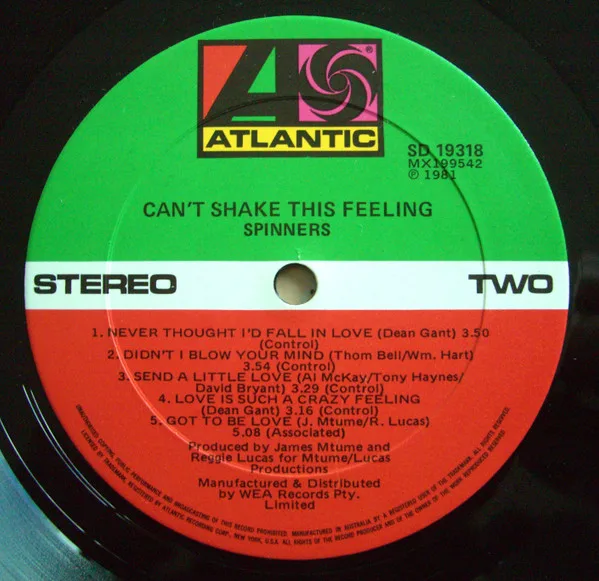 Album cover for Can't Shake This Feelin' by Spinners