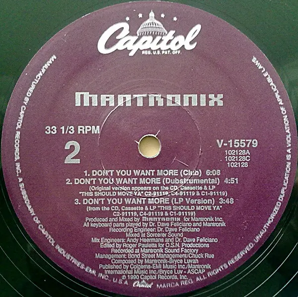 Mantronix - Take Your Time, Electronic, House, 1990 - Capitol Records, US, Vinyl 1x 12", 33 ⅓ RPM, Single