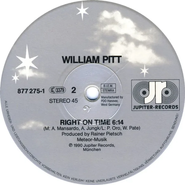 Album cover for Such A Lonely Night (I'm Crazy To Leave You) / Right On Time by William Pitt