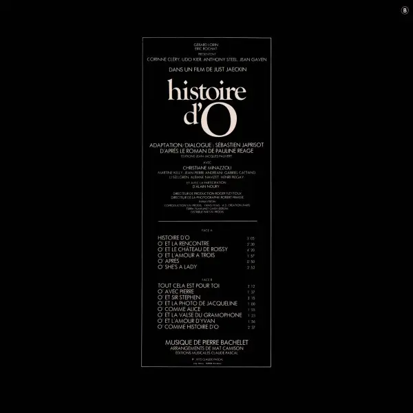 Pierre Bachelet - Histoire D'O (Bande Originale Du Film), Electronic, Rock, Stage & Screen, Lounge, Score, Soundtrack, 1975 -