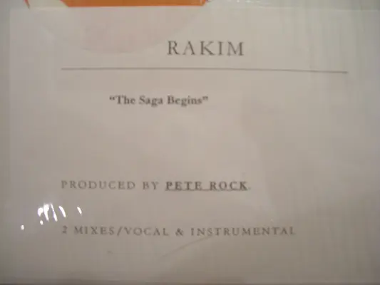 Rakim - The Saga Begins, Hip Hop, Not On Label (Rakim), Vinyl 1x 12", 33 ⅓ RPM, White Label