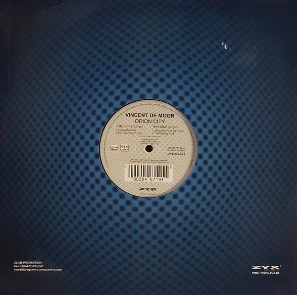 Vincent De Moor - Orion City, Electronic, Trance, 1998 - ZYX Music, Germany, Vinyl 1x 12", 33 ⅓ RPM