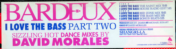 Bardeux - I Love The Bass Part Two, Electronic, Hi NRG, House, 1989 - Enigma Records (3), US, Vinyl 1x 12", 33 ⅓ RPM