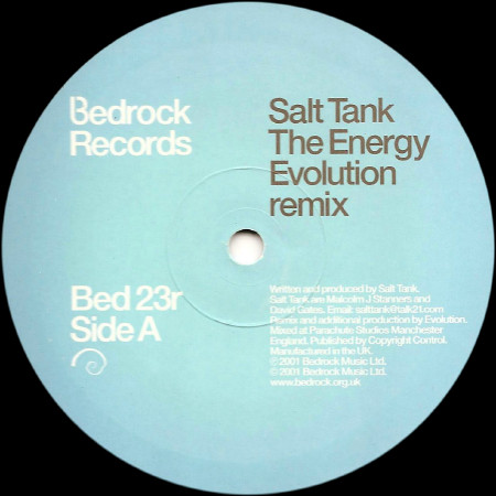 Salt Tank - The Energy, Electronic, Progressive Trance, 2001 - Bedrock Records, UK, Vinyl 1x 12"
