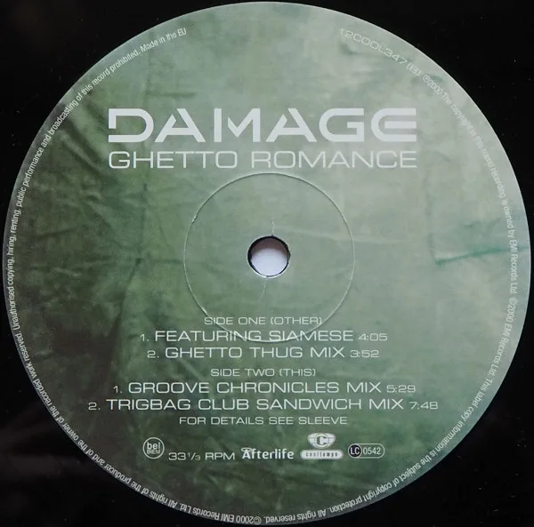 Album cover for Ghetto Romance by Damage