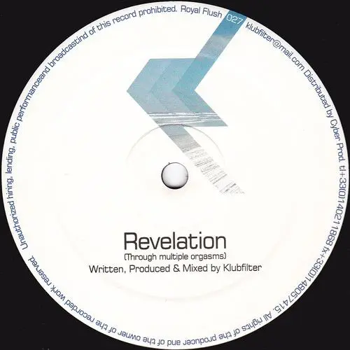 Klubfilter - Revelation, Electronic, Progressive House, Tech House, 2003 - Royal Flush Records, France, Vinyl 1x 12"