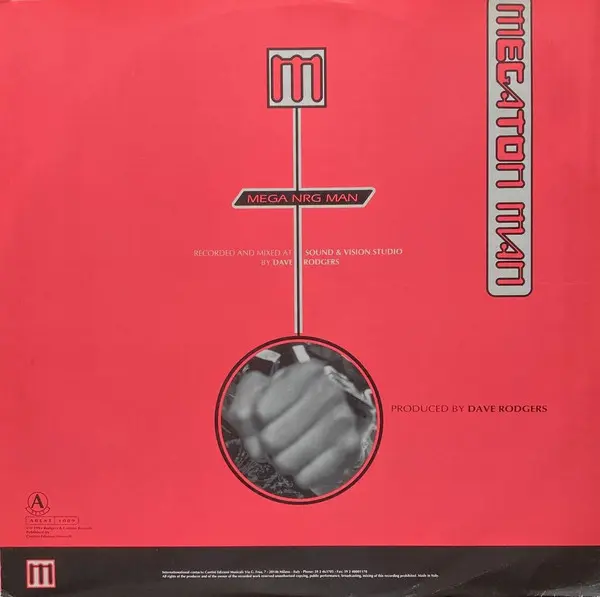 Mega NRG Man - Megaton Man, Electronic, Eurobeat, Hi NRG, 1992 - A.Beat-C., Italy, Vinyl 1x 12", 45 RPM