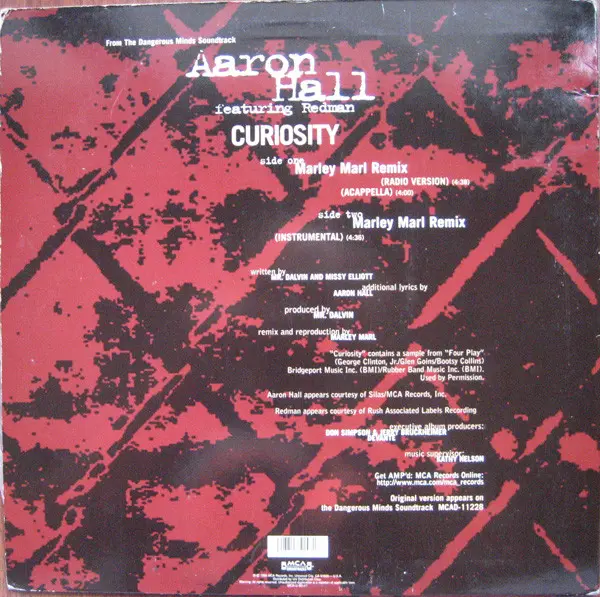Aaron Hall - Curiosity, Funk / Soul, Hip Hop, Contemporary R&B, 1995 - MCA Records, US, Vinyl 1x 12", 33 ⅓ RPM, Single