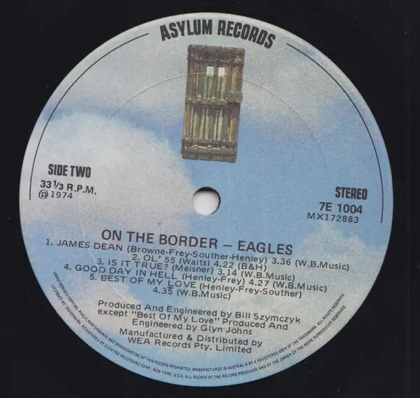 Eagles - On The Border, Rock, Classic Rock, Country Rock, 1974 - Asylum Records, Australia, Vinyl 1x LP, Album ARC Pressing