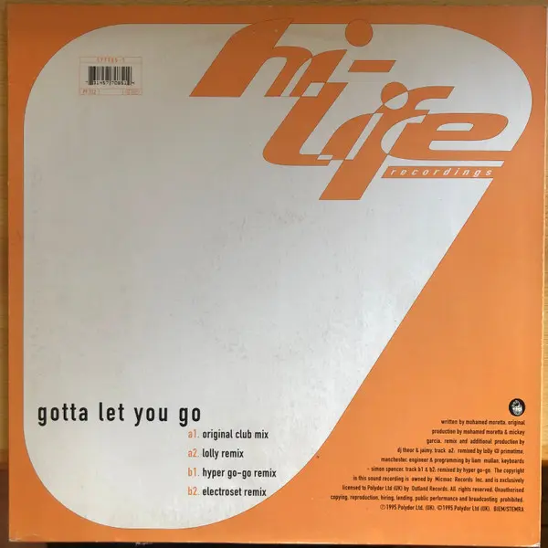 Dominica (2) - Gotta Let You Go, Electronic, House, 1995 - Hi Life Recordings, UK, Vinyl 1x 12"