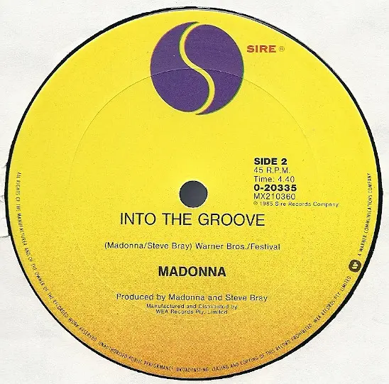 Madonna - Angel, Electronic, Pop, Synth-pop, 1985 - Sire, Australia, Vinyl 1x 12", 45 RPM, Maxi-Single