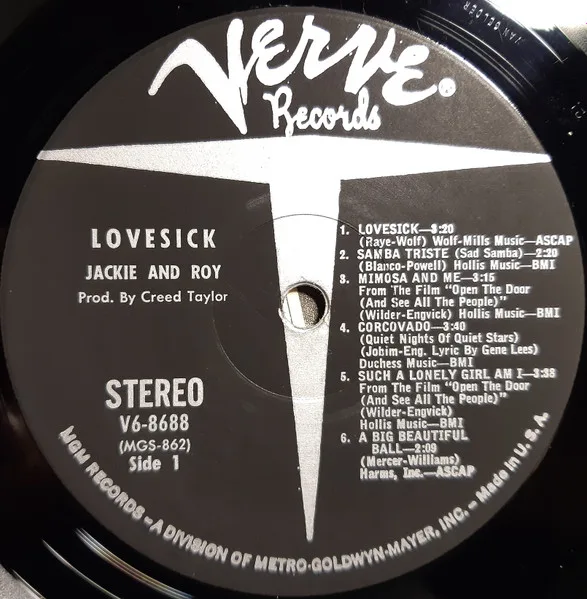 Album cover for Lovesick by Jackie & Roy