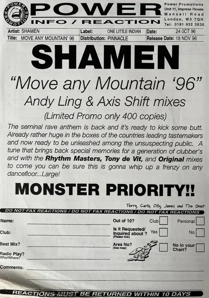 Album cover for Move Any Mountain '96 (Part 1) by Shamen, The