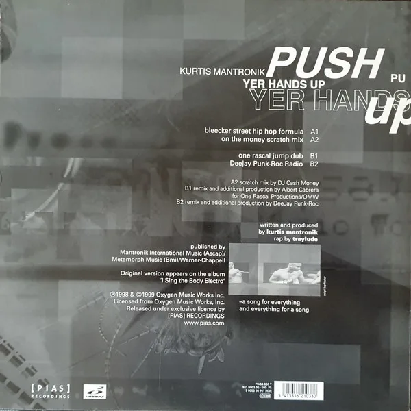 Album cover for Push Yer Hands Up by Kurtis Mantronik