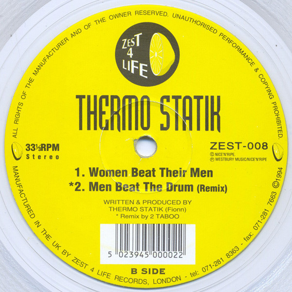 Thermostatik - Visions, Electronic, House, 1994 - Zest 4 Life, UK, Vinyl 1x 12", 33 ⅓ RPM, Stereo Clear