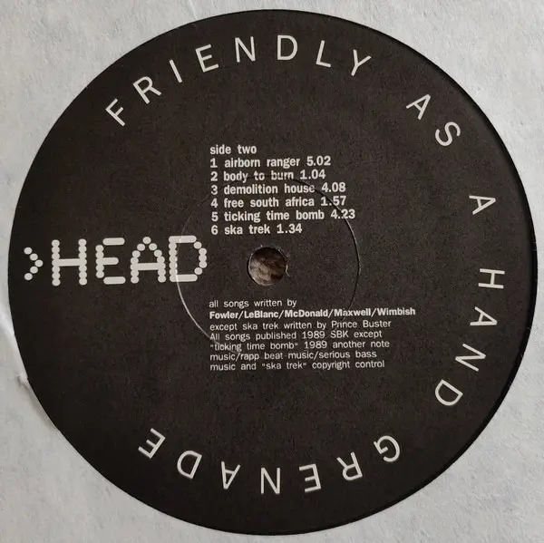 Tackhead - Friendly As A Hand Grenade, Electronic, Rock, Industrial, 1989 - TVT Records, US, Vinyl 1x LP, Album