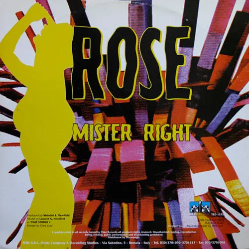 Rose (2) - Mister Right - 1994 - Eurobeat - Time Records - Vinyl 1x 12", 45 RPM