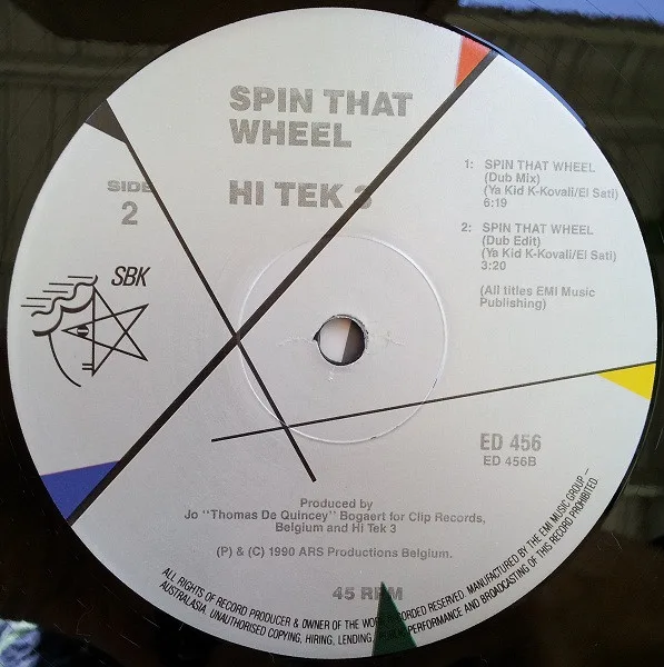 Album cover for Spin That Wheel (Turtles Get Real!) by Hi Tek 3 Featuring Ya Kid K