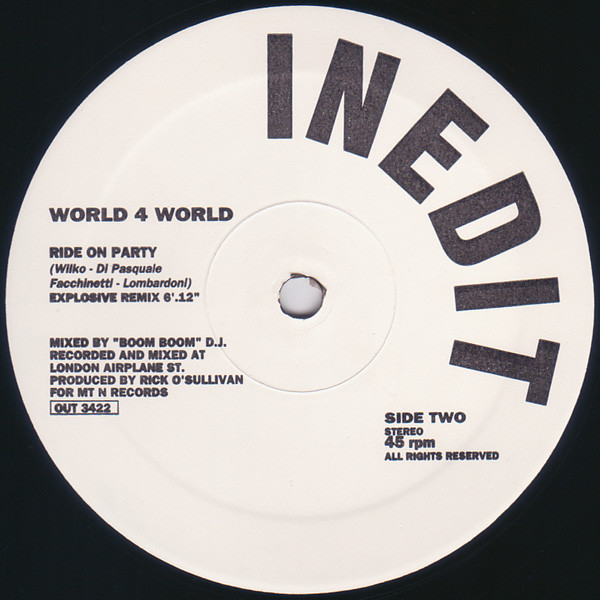World 4 World - Party People (Remix), Electronic, Breaks, Italo House, Progressive House, 1991 - Out, Italy, Vinyl 1x 12", 45
